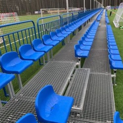 3-row modular mobile tribunes with plastic seats