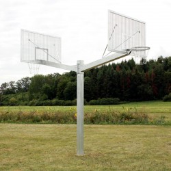 Single-post basketball structure Heavy Duty, for backboard 105x180 cm, mounted in  a sleeve