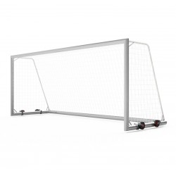 Mobile aluminum football goals 5x2 m with 4 wheels, main frame and bottom frame - profile 120x100 mm