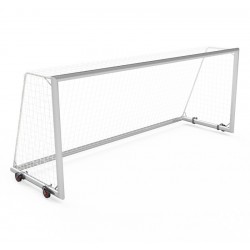 Mobile aluminum football goals 5x2 m with 4 wheels, main frame and bottom frame - profile 120x100 mm