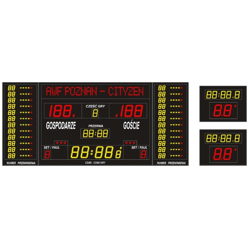 Professional sports scoreboard ETW 340-185 PRO-L with a built-in text line Professional sports scoreboard ETW 340-185 PRO-L with a built-in text line