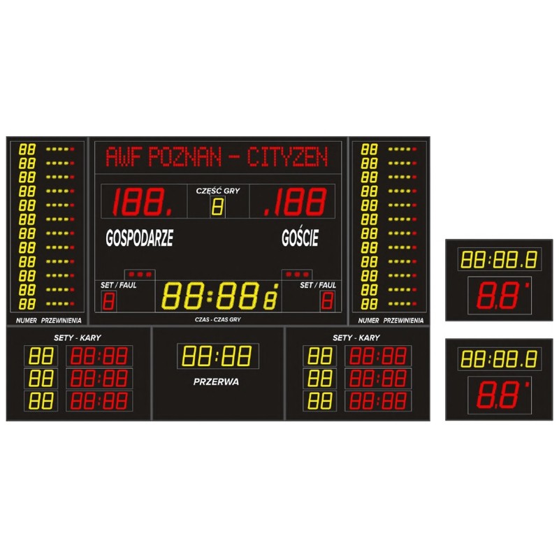 Professional sports scoreboard ETW 340-205 PRO-L with a built-in text line