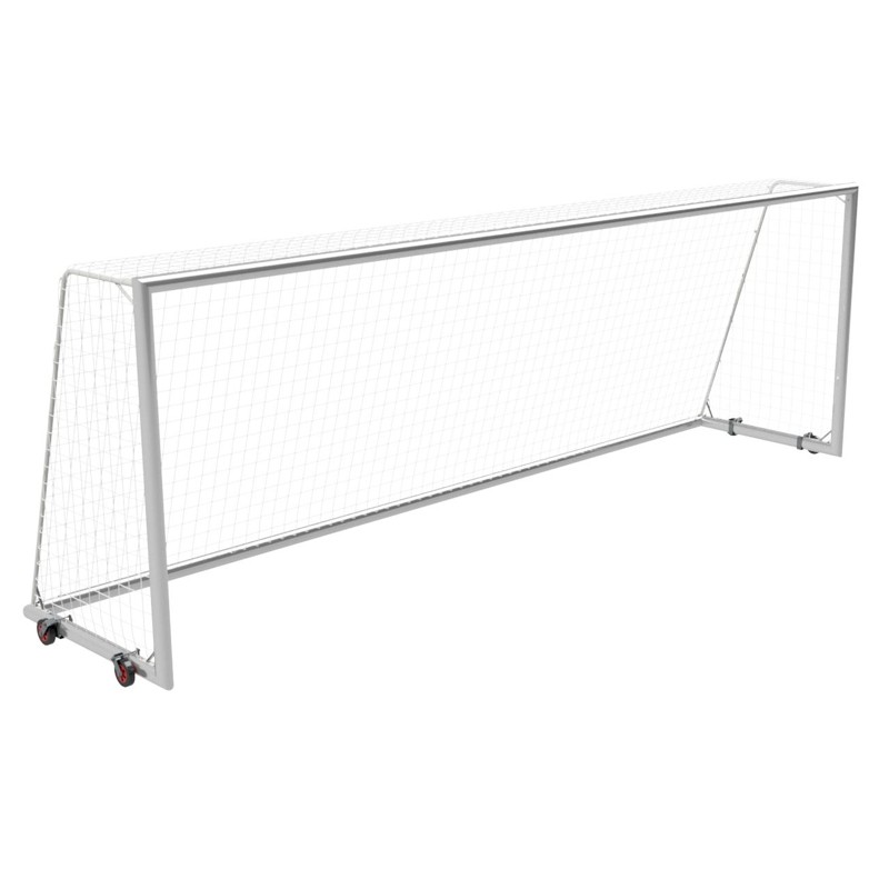 Mobile football goals 7,32x2,44 m with wheels, main frame and bottom frame - aluminum profile 120x100 mm Mobile football goals 7,32x2,44 m with wheels, main frame and bottom frame - aluminum profile 120x100 mm