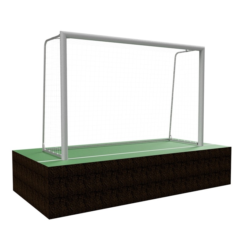 Mini-football goals 3x2 m with folding bows, aluminum profile 120x100 mm, installed in assembly sleeves
