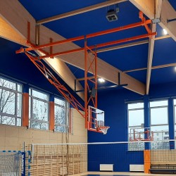 Suspended basketball...