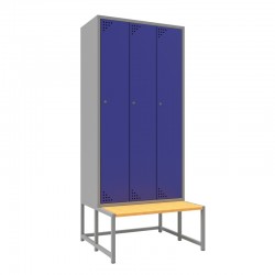 Triple steel clothes locker...