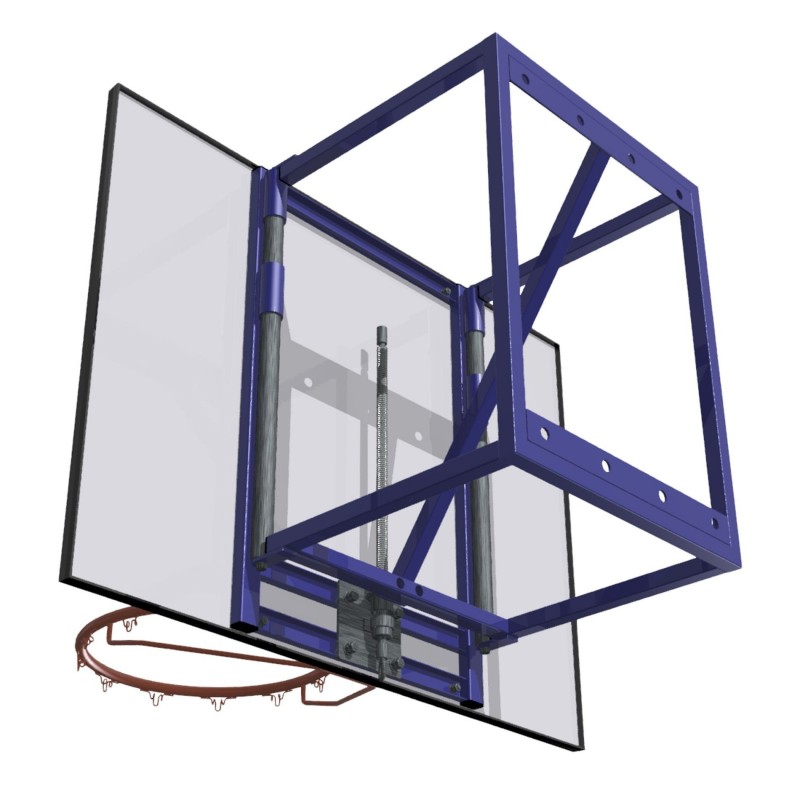 Wall-mounted training basketball set with height adjustment, projection: 60 cm