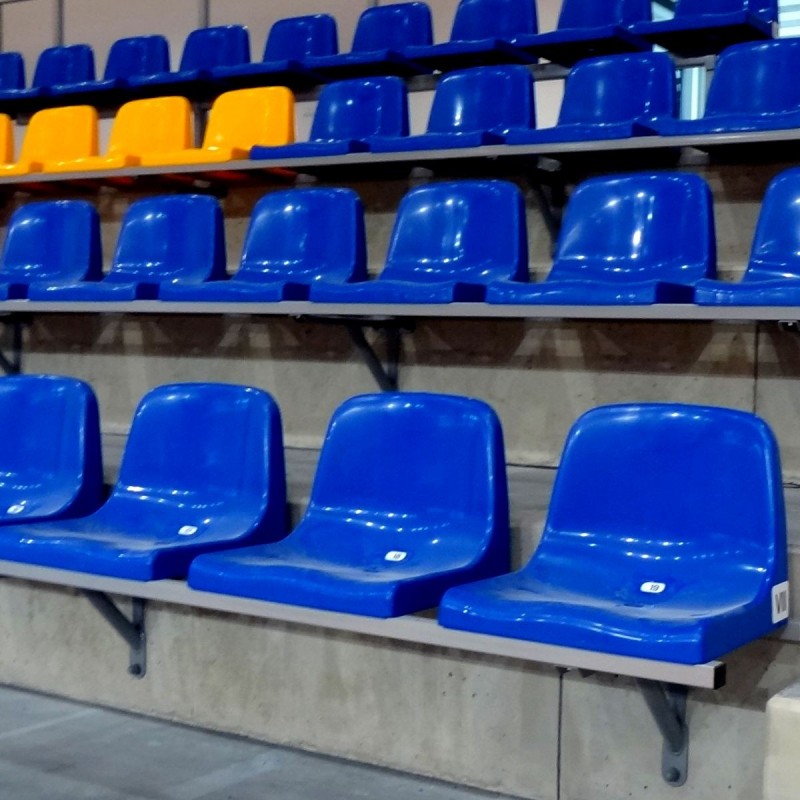 Seat with high backrest, mounted on the steel structure Seat with high backrest, mounted on the steel structure