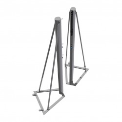 Tournament aluminum volleyball posts with framework installed to the ground, profile 120x100 mm