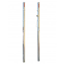 Steel volleyball posts with crank tension, profile 80x80 mm