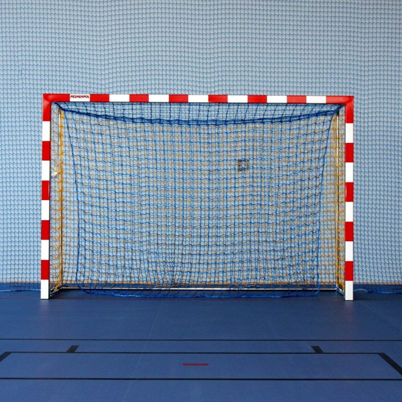 Aluminum handball goals, the main frame all-welded, with solid bows