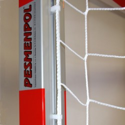 Aluminum handball goals, reinforced profile, the main frame connected in the corners, with folding bows