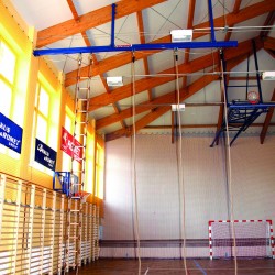 Gymnastic ropes, rings, bars and ladders suspension rail