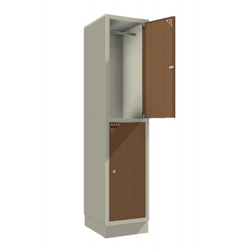 Steel safe locker with 2 compartments
