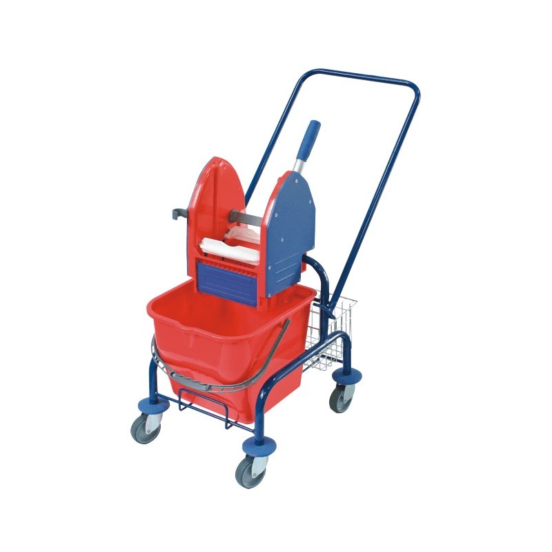 Single trolley for cleaning, painted