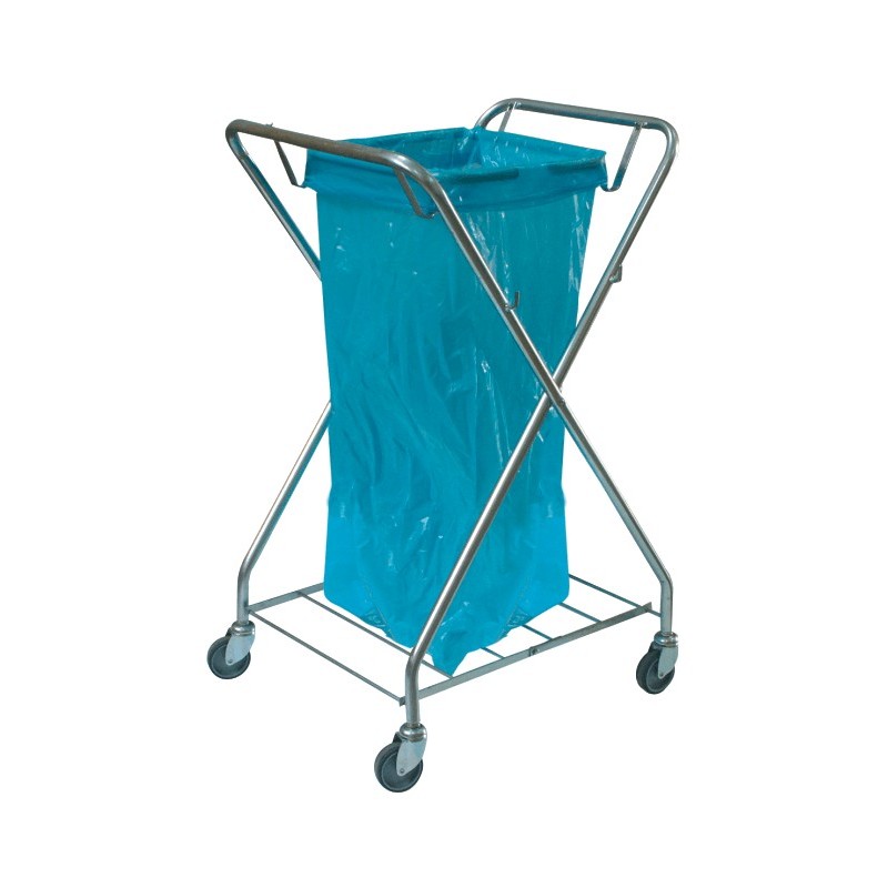 Single trolley for waste, galvanized