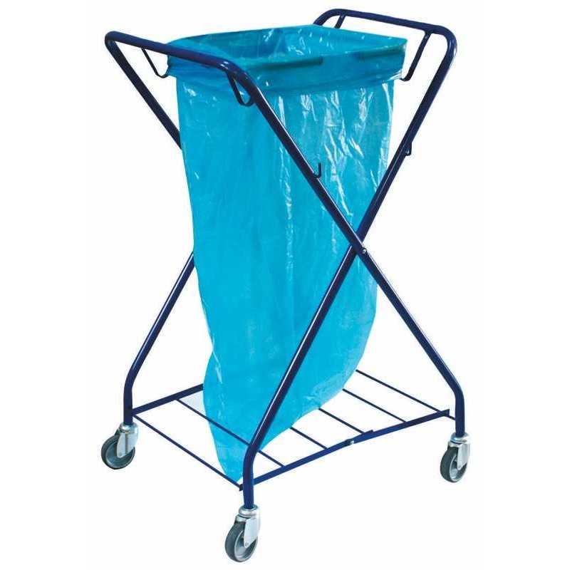 Single trolley for waste, powder coated