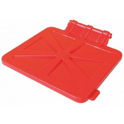 Waste trolley cover 120 l, hinged, square (red, blue)