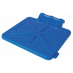 Waste trolley cover 120 l, hinged, square (red, blue)