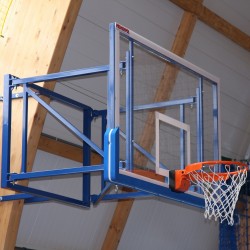 Tilting basketball structure, side wall foldable, projection 100 - 160 cm