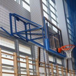 Tilting basketball structure, side wall foldable, projection 100 - 160 cm