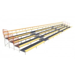 Stationary tribune with wooden benches -  for indoor use