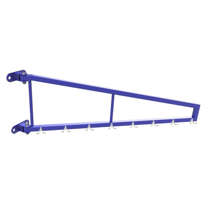 Double-sided rotary hanger for locker room, fastened to the wall