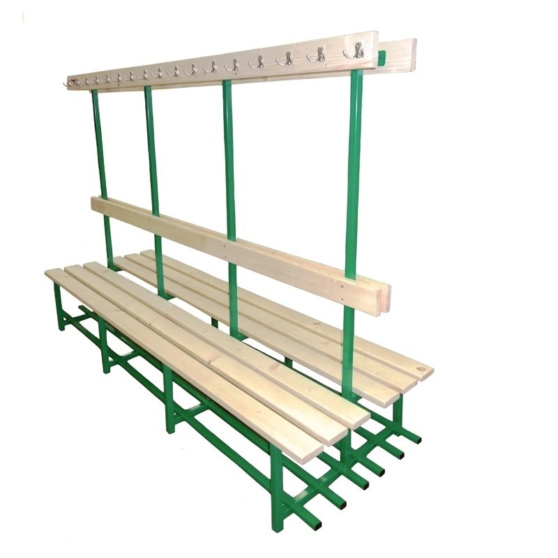 Bench with hangers for locker room (two-sided)