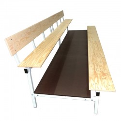 Stationary tribune with wooden benches -  for indoor use
