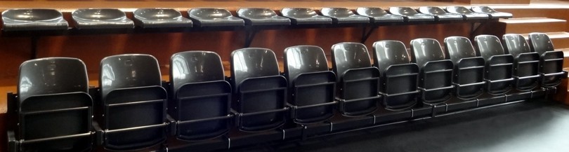 Sports seats for tribunes and auditoriums, armchairs for player benches