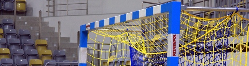 Floor-mounted and wall-mounted handball goals and accessories