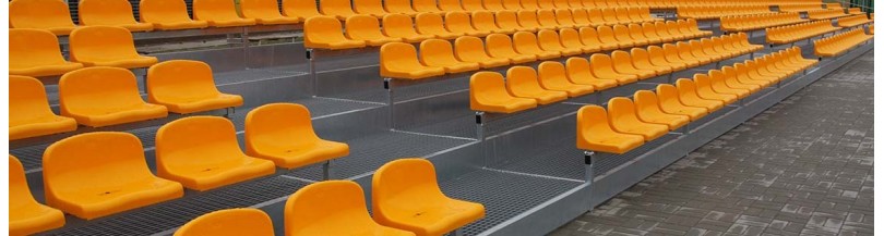 Stationary tribune with a riser for outdoor use 