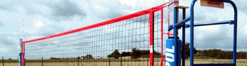 Nets, post protective pads, accessories, fixing elements for beach volleyball